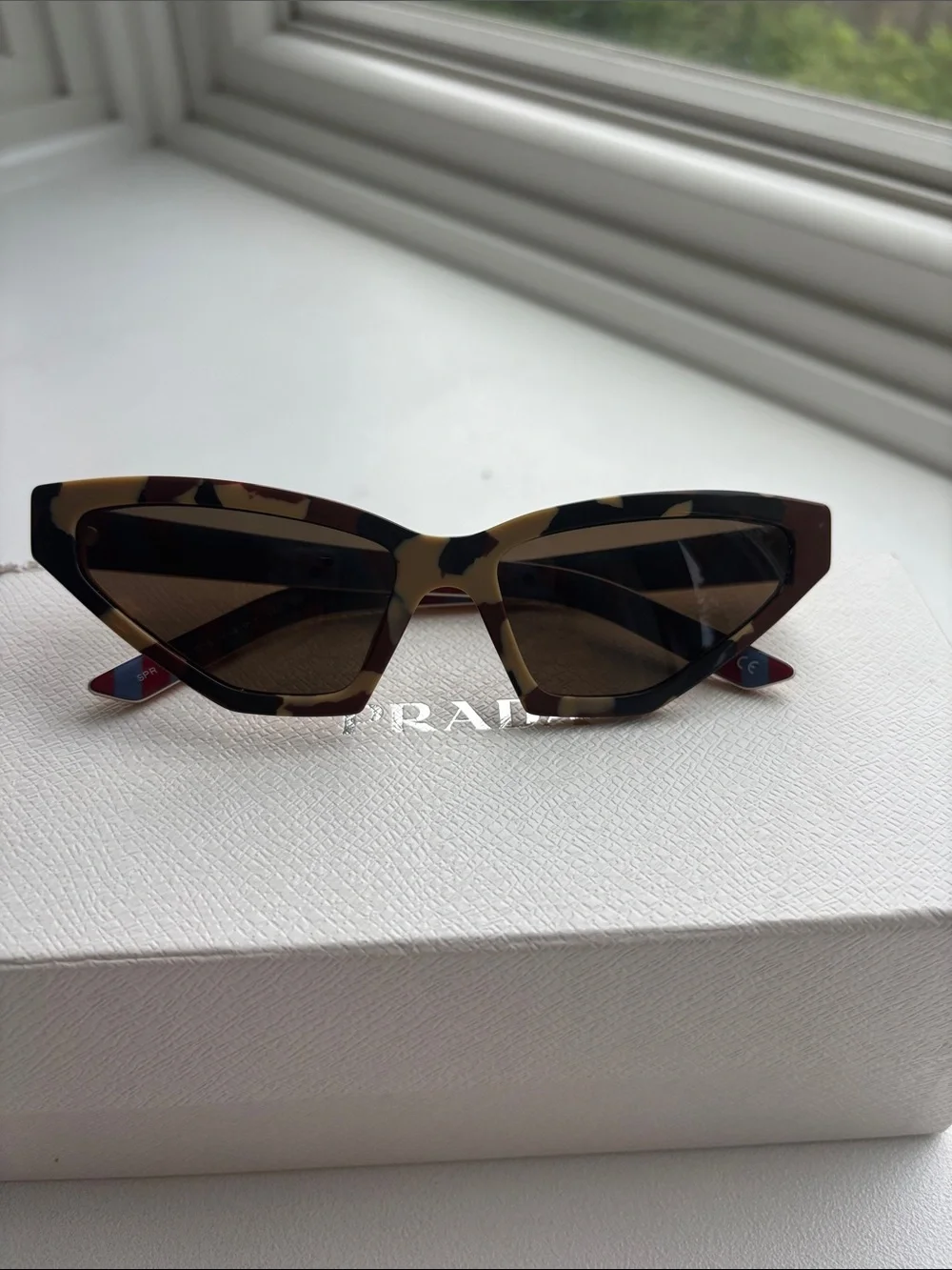 Prada Tortoiseshell Cat-Eye Sunglasses Shield Tinted Sunglasses